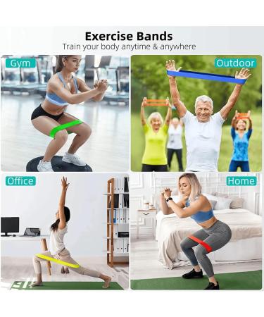 Fit Life Sport Resistance Band Set Skin-Friendly Fitness Exercise Loop Bands with 5 Resistance Levels Free Carrying Case Home Gym Yoga Pink - Buy Online on GoSupps.com