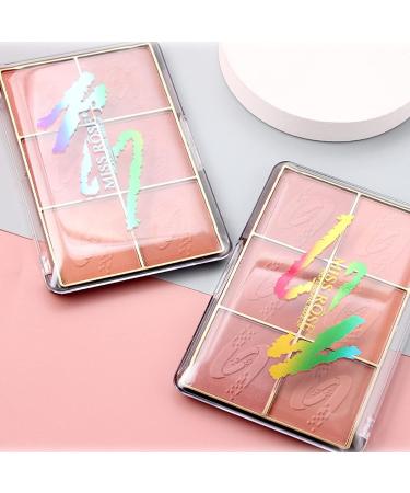 MEICOLY 6-Color Face Blush Palette - Shimmer Matte Mineral Blusher Set for Contour & Highlight with Brush - Bright Cheek Makeup - Buy Online on GoSupps.com