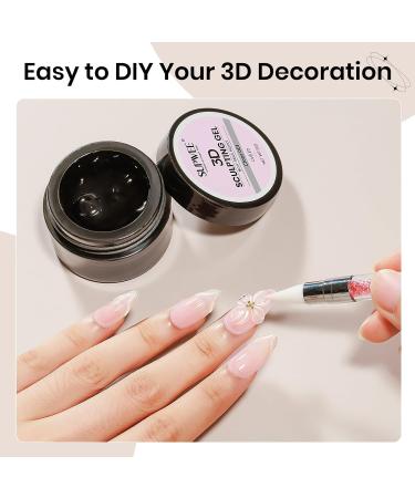  SUPWEE 3D Sculpting Gel Clear Solid Nail Gel 3D Modeling Gel with Nail Brush and Silicone Mold DIY Salon/Home Use 15g - Buy Online on GoSupps.com