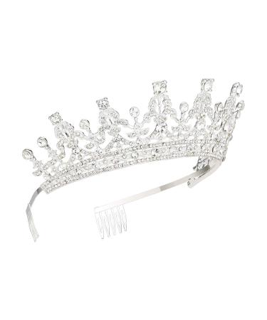 Silver Crystal Tiaras and Crowns with Comb for Women - Perfect for Bridal, Prom, and Special Occasions - Buy Online on GoSupps.com