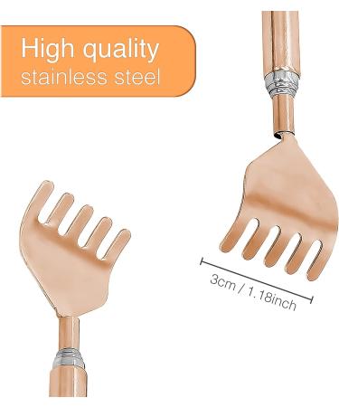 Stainless Steel Back Scratchers - 2 Pieces - 51cm - Rose Color - High Quality & Extendable Rod for Head & Back Comfort - Buy Online on GoSupps.com