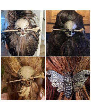 Chiyyyak Halloween Skeleton Hair Clip | Gothic Skull Hand Hairpin & Hair Stick - Retro Bone Accessories for Women & Girls | Perfect for Cosplay - Buy Online on GoSupps.com
