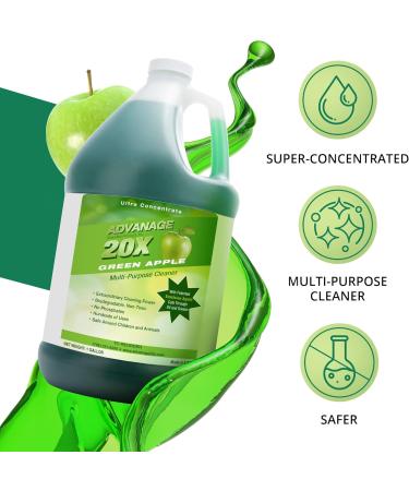 Buy 20X Multi-Purpose Ultra Concentrated Cleaner | Eco-Friendly Non-Toxic Makes 80 Quarts | Child & Pet Safe | 128 oz Green Apple Scent - Buy Online on GoSupps.com