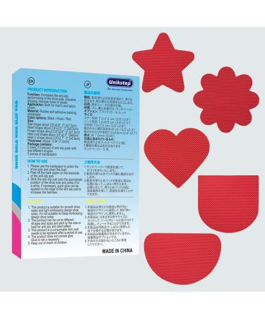UNIKSTEP Non-Slip Shoe Sole Grips - 10 Piece Self-Adhesive Rubber Pads with Star Heart & Flower Shapes for Noise Reduction - Perfect for International Shipping - Buy Online on GoSupps.com