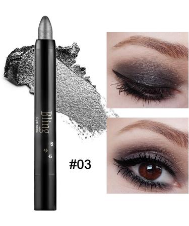 Beliky Girl Eyeshadow stick glitter eyeshadow glitter eyeshadow eyeshadow glitter stick 15 colors glitter eyeshadow stick ultrapigmented makeup eyeshadow powder stereo black - Buy Online on GoSupps.com