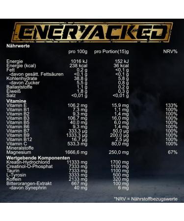 Eneryacked Booster - High-Dose German Juice with Fruity Taste - 300g (20 Portions) - Boost Your Energy Naturally! - Buy Online on GoSupps.com
