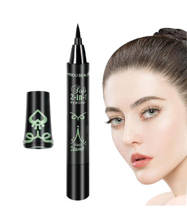 Eyelash Pencil Makeup Tool Eyebrow Stencil Stamp Eyebrow Eyeliner Pencil Long-Lasting Quick Drying Waterproof Double Tip for Sensitive Eyes and Defined Eyebrows Shakven Green