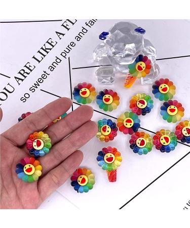 KWOLYKIM Sunflower Charms - 30 Resin Rainbow Flower Nail Charms for DIY Crafts & Decor - Buy Online on GoSupps.com