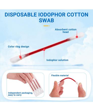 SUPVOX 100Pcs Disposable Cotton Swab for Iodophor Skin Disinfection - Hospital & Home Use - Buy Online on GoSupps.com