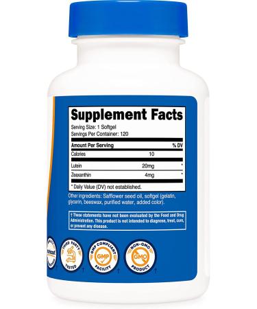 Nutricost Zeaxanthin with Lutein 20mg 120 Softgels - Non-GMO & Gluten Free - Buy Online on GoSupps.com