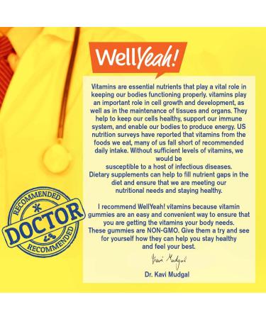 WellYeah Kids Vitamin D3 Gummies - 1000 IU - Bone Strength & Immunity Support - Non-GMO Gluten-Free - Strawberry Flavor - 60 Servings - Buy Online on GoSupps.com