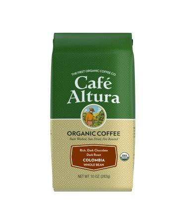 Cafe Altura Organic Coffee Colombia Dark Roast Whole Bean 10 oz (283 g)