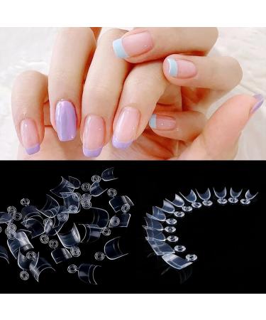 600 Pieces Oval Short Artificial Nails - 12 Sizes Acrylic Half Cover Fake Nail Tips | Transparent DIY Manicure for Women - Buy Online on GoSupps.com