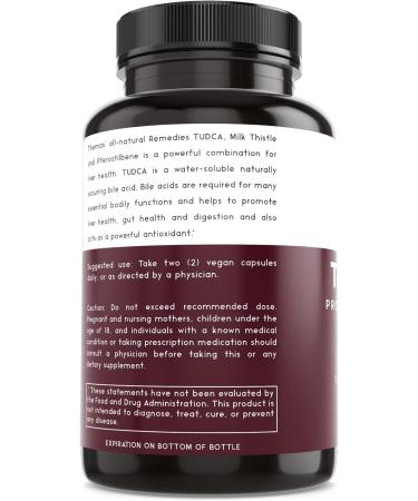 Thomas' all-natural Remedies Tudca 500mg (1000mg Per Serving) 60 Capsules- Tauroursodeoxycholic Acid Liver Support Supplement- Vegan Non-GMO No Filler Capsules - Buy Online on GoSupps.com