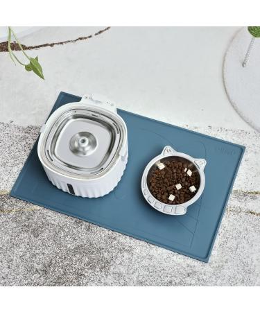 Ohmo Bowl Pad for Small Dogs & Cats - Non-Slip Silicone Waterproof 48x30cm | Cat Bar Base - Blue-Green - Buy Online on GoSupps.com