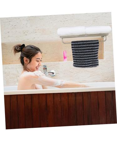 Silicone Body Brush Bath Towel Set - 2Pcs Pull Back Strip Scrubber for Adults | 100x25cm - Buy Online on GoSupps.com