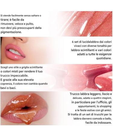  JIEBWCHA Lip Gloss Burrocaille Lip Gloss 6 Colors 2.5 ml | High-shine liquid lip gloss beauty makeup set for women and girls for work dates travel weddings and parties - Buy Online on GoSupps.com