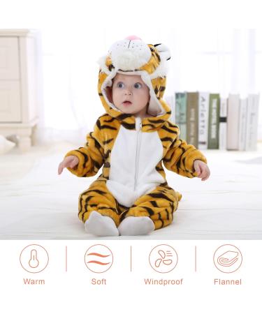 COOKY.D Unisex Hooded Romper Jumpsuit - Winter Tiger Design | 12-18 Months - Buy Online on GoSupps.com