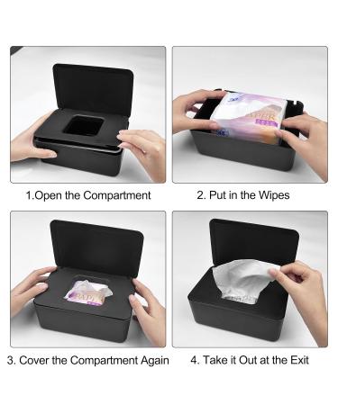Buy Lectorias PP Material Wet Wipes Box - Sealed Handkerchief & Cosmetic Towel Container - Black | Durable Wet Wipes Holder for Adults - Buy Online on GoSupps.com