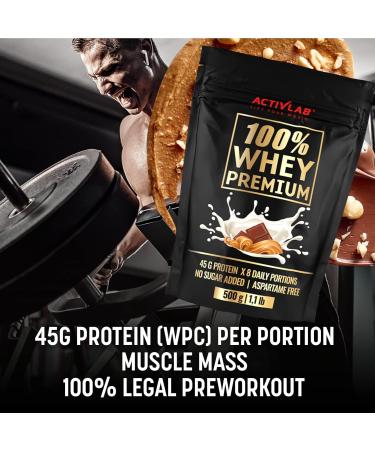 Activlab 100% Whey Premium 500g - 16 Portions Whey Protein Powder - Muscle Building Low Sugar Low Fat - Peanut Butter Chocolate Flavor - Boost BCAA & Glutamine - Buy Online on GoSupps.com