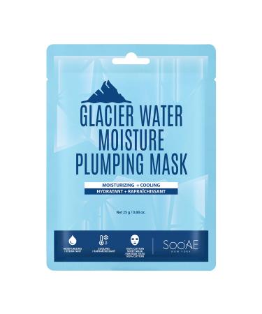 Soo AE Glacier Water Moisture Plumping Mask - 12 EA | Cooling Hydrating Facial Mask | Korean Skincare Cotton Mask Pack - Buy Online on GoSupps.com