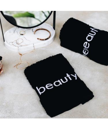 Hiera Home 6 Pack Turkish Cotton Luxury Face Towels - Set of 6 Washcloths for Make up Removal - Beauty-Black - Buy Online on GoSupps.com