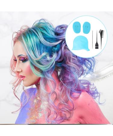 Silicone Highlight Cap Kit Hair Dye Cap with Hook Needles Hair Dye Comb and Earmuffs Streaking Cap Hair Highlighting Cap and Hook Kit Hairdressing Dyeing Staining Tools for Women Men - Buy Online on GoSupps.com
