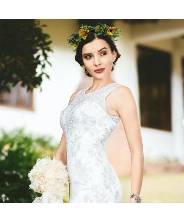 Lurrose Sunflower Wreath Sunflower Crown Floral Flower Crown Hair Accessories for Women Girls - Buy Online on GoSupps.com