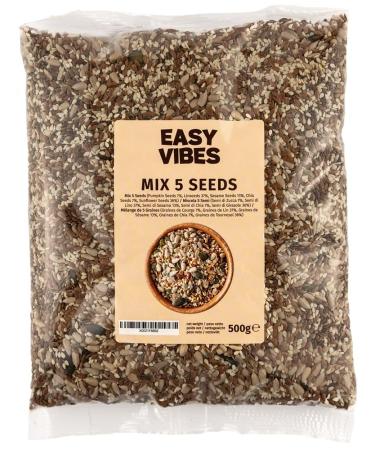 Easy Vibes - Mix of 5 Seeds (500g) | 5 Seeds (Squash, Flax, Chia, Sunflower, Sesame) | Ideal for bread, salads or yogurts