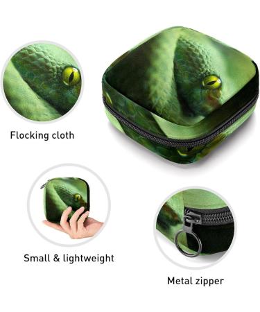Green Snake Women's Storage Bag | Portable Menstrual Cup & Tampon Holder | Stylish Multicolored Period Pocket for Teens & Women - Buy Online on GoSupps.com