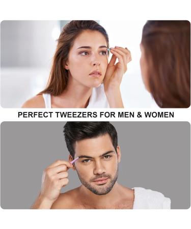 Stainless Steel Tweezers Set - Professional Precision Tweezers for Men and Women - 4 Piece Set for Ingrown Hair, Blackhead, and Splinter Removal - Buy Online on GoSupps.com