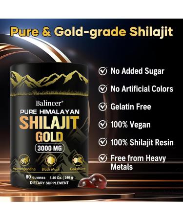 Pure Himalayan Shilajit Gummies Gold Lab Tested with Ashwagandha Gokshura | Fulvic Acid & 85+ Trace Minerals for Energy Boost & Immune Support - Buy Online on GoSupps.com