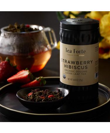 Tea Forte Strawberry Hibiscus Oolong Tea - Organic Hibiscus & Fruit Loose Leaf Tea 4.4 oz Canister - Buy Online on GoSupps.com