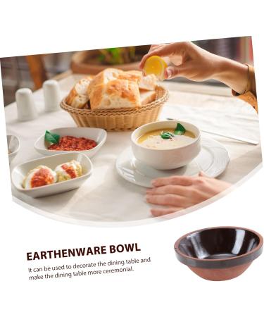 Zerodeko 7pcs Terracotta Bowl Kids Cutlery Countertop Fruit Bowl Earthenware Bowl Vintage Stew Bowl Child - Buy Online on GoSupps.com