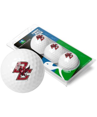LinksWalker Collegiate 3 Golf Ball Gift Pack Regulation Size 2-Piece Golf Balls Boston College Eagles