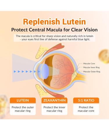 Lutein and Zeaxanthin Gummies Supplements Support Eye Health 9 in 1 with Vitamin E and C B-carotene DHA Zinc Anthocyanin (Blueberry Extract) Complex Probiotics Non-GMO Gluten Free I 60 Gummies 1 bottle - Buy Online on GoSupps.com