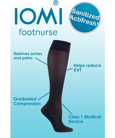 IOMI Unisex 18 mmHg Graduated Compression Socks for DVT - Men & Women Size 4-7 UK Black - Buy Online on GoSupps.com