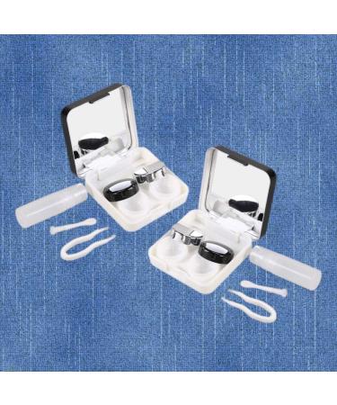Faruta 2-Part Contact Lens Travel Set - Black Holder with Tweezers & Solution for Women & Girls - International Shipping Available - Buy Online on GoSupps.com