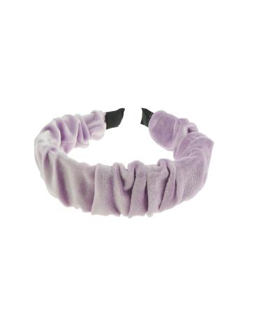 Velvet Gathered Rouched Knot Twist Twisted Turban Extra Wide Thick Fashion Formal Evening Boho Vintage Headband Alice Band Women Hair Hairband Christmas Birthday Wedding Guest Bridesmaid (Lilac)
