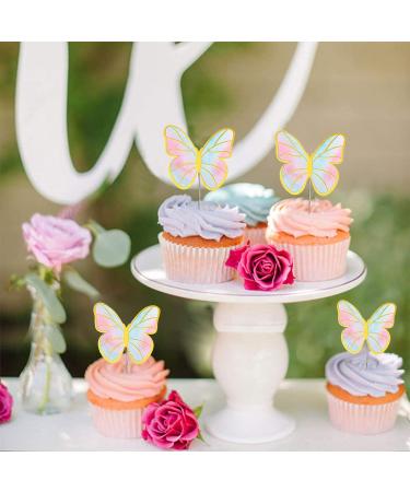 60 Pcs Butterfly Cupcake Toppers Birthday Party Decor 3D Blue Pink Gold Butterfly Cake Topper Picks Decor for Girls Women Birthday Party Baby Shower Wedding Cake Ornaments Party Decoration(blue pink) Colorfurpink - Buy Online on GoSupps.com