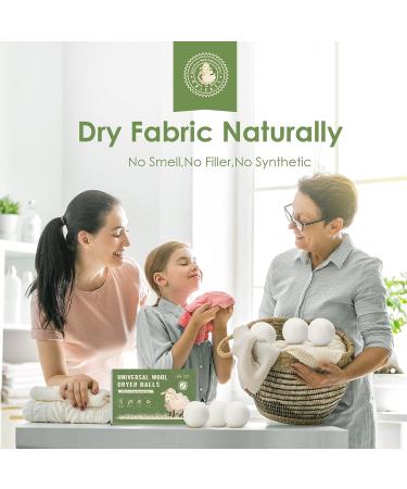 Wool Dryer Balls 6 Pack - Natural Organic Fabric Softener for Baby Clothes - Reduce Drying Time & Wrinkles - New Zealand Wool - Eco-Friendly Laundry Balls - Buy Online on GoSupps.com