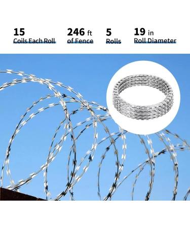 Tmee Razor Wire - 75m Coils for Secure Fencing | Barbed Wire for Garden Protection | Durable & Effective Wire Fence Solutions - Buy Online on GoSupps.com