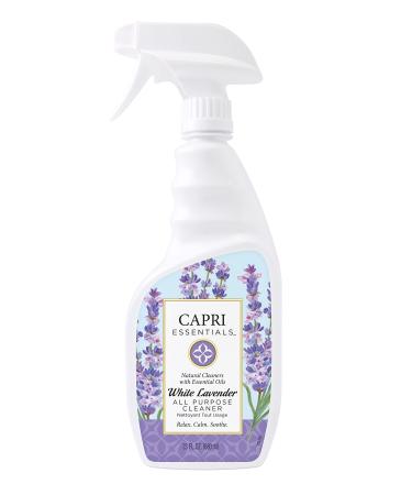 Capri Essentials White Lavender All Purpose Cleaner Spray – Essential Oils Surface & Glass Cleaner – Lavender Scented Household Cleaning Supplies – All Natural Cleaning Products (23 oz)