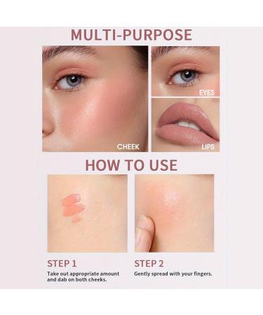 Cheek Tint Blushes - Long Wearing Matte Cream for Mature Skin Hydrating Natural Mousse Liquid Cream Blushes Cheeks Lips Make Up Pochy 02 - Buy Online on GoSupps.com