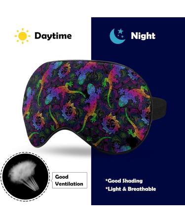 Colorful Chameleon Sleep Mask | Adjustable Eye Cover for Sleeping, Travel, and Napping - Men and Women - Buy Online on GoSupps.com