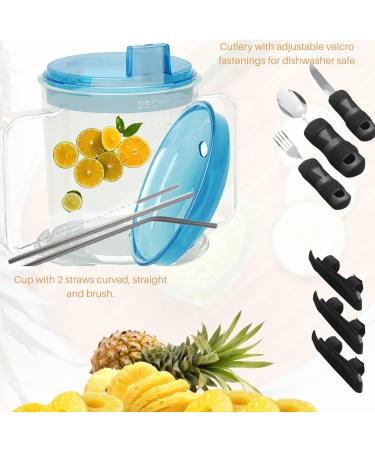 ADAPTIVE UTENSILS Adult Spill Proof Sippy Cup | Dysphagia & Parkinson's Aid | Hospital Cup with Lid & Straw | Disabled Products for Adults - Buy Online on GoSupps.com