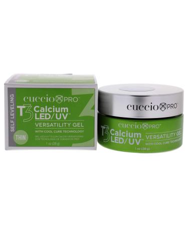 Cuccio Pro T3 LED/UV Cool Cure Versatility Gel - Self-Levelling Gel With Calcium - Incredibly Flexible - Strong Adhesion - High Shine Finish - Fast Application - White - 1 Oz Nail Gel