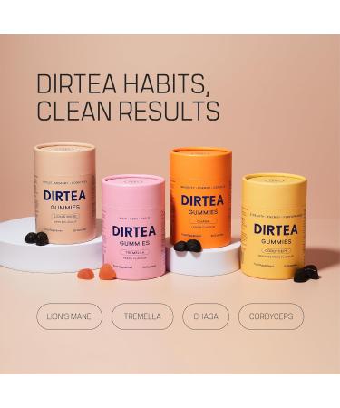 DIRTEA Lion's Mane Mushroom Gummies - Vegan Natural & Sugar Free with Vitamin B12 & B5 - Focus & Memory Supplement - 1 Month's Supply - 2 400mg per Serving - 60 Gummies - Apple Flavour - Buy Online on GoSupps.com