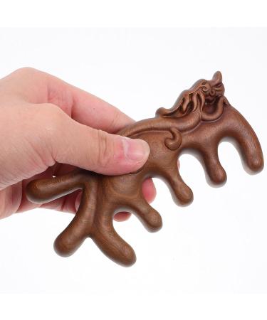 Patkaw Wooden Massage Comb | Broad Tooth Scalp Massager | Retro Decorative Kamm & Gua Sha Tool | Manual Acupuncture Massager for Fatigue Relief | International Shipping Available - Buy Online on GoSupps.com