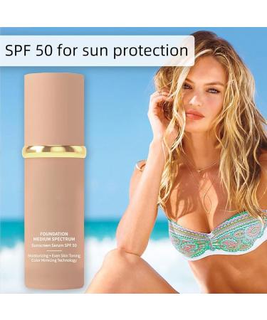 Enjoyaitlife Foundation 4 in 1 - Light Spectrum Biomimic Foundation 4 in 1 - Medium Spectrum 4 in 1 Foundation Liquid - Hydrating Medium Full Coverage Concealer with SPF 50+ (1 PCS 30ML) 1 Pcs 30 ml (Pack of 1) - Buy Online on GoSupps.com